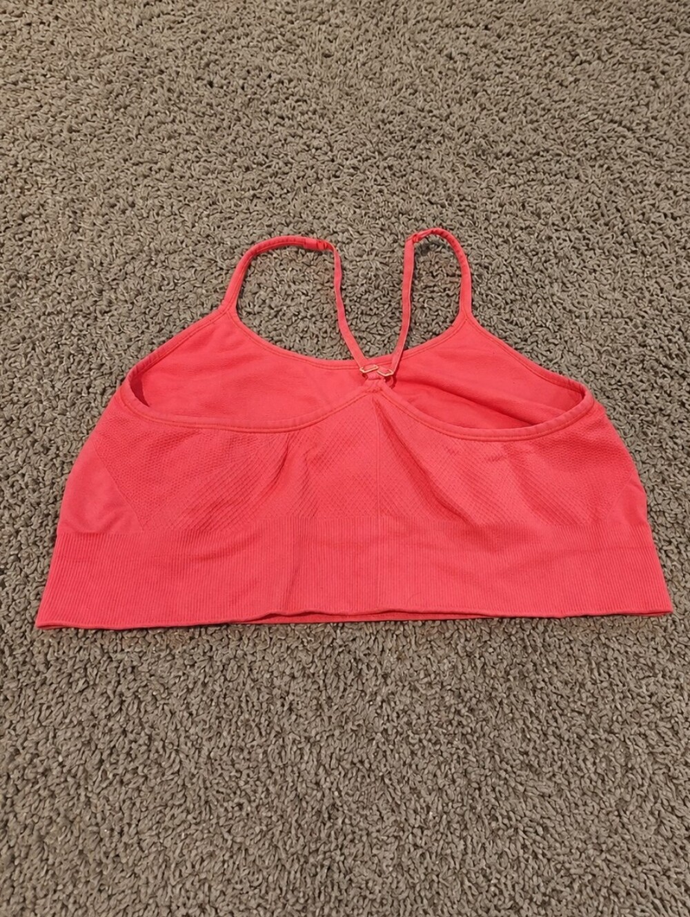 Champion Seamless Sports Bra Coral Pink XL Low Impact Strappy Back - Picture 3 of 11